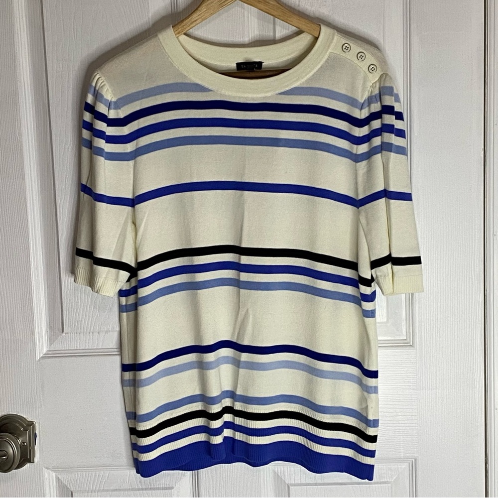 Striped Short Sleeve Sweater